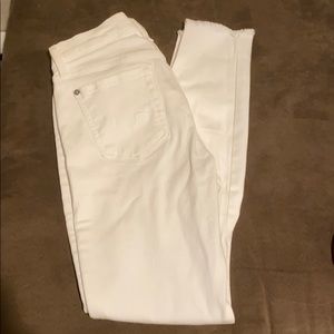 7 For All Man Kind White Ripped Jeans